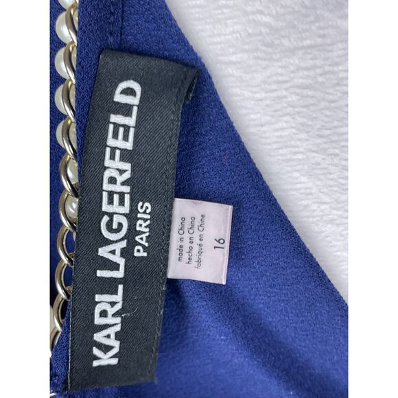 Karl Lagerfeld Paris Royal Blue Shift Dress – Size 16 - Picture 3 of 5